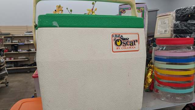 A cooler with food packed for travel