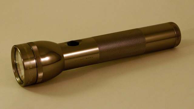 A Maglite flashlight, a first-week gift that needs no drill