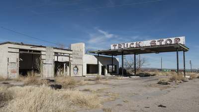 A bypassed truck stop in Sierra Blanca, Texas